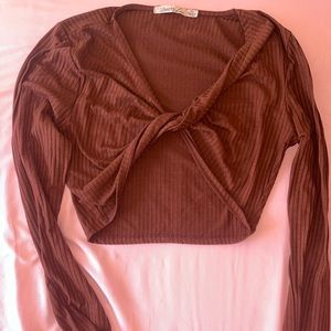 brown crop top